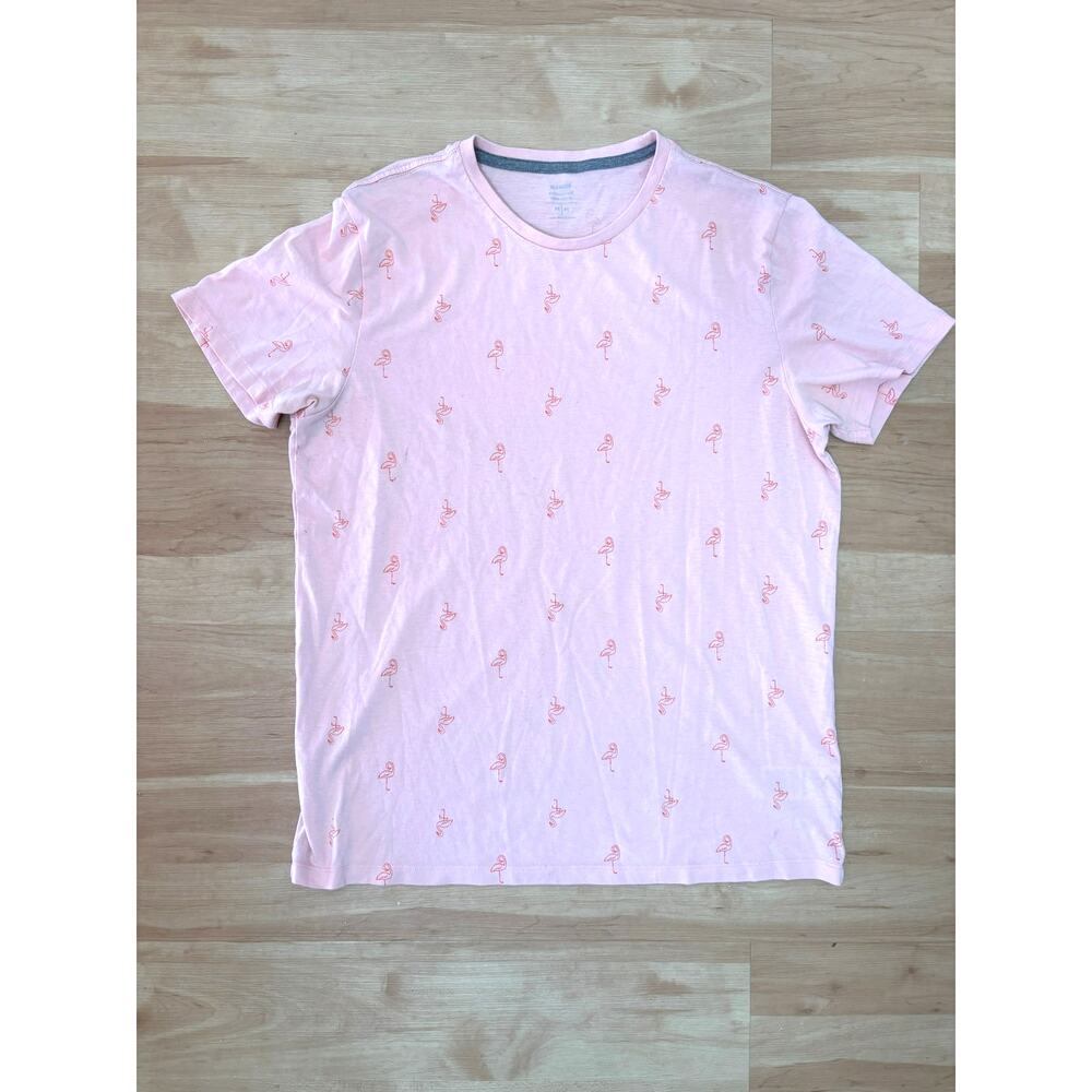 Old Navy Pink Top Summer Flamingo Scoop Neck Tee Shirt Soft Washed Ultra Medium